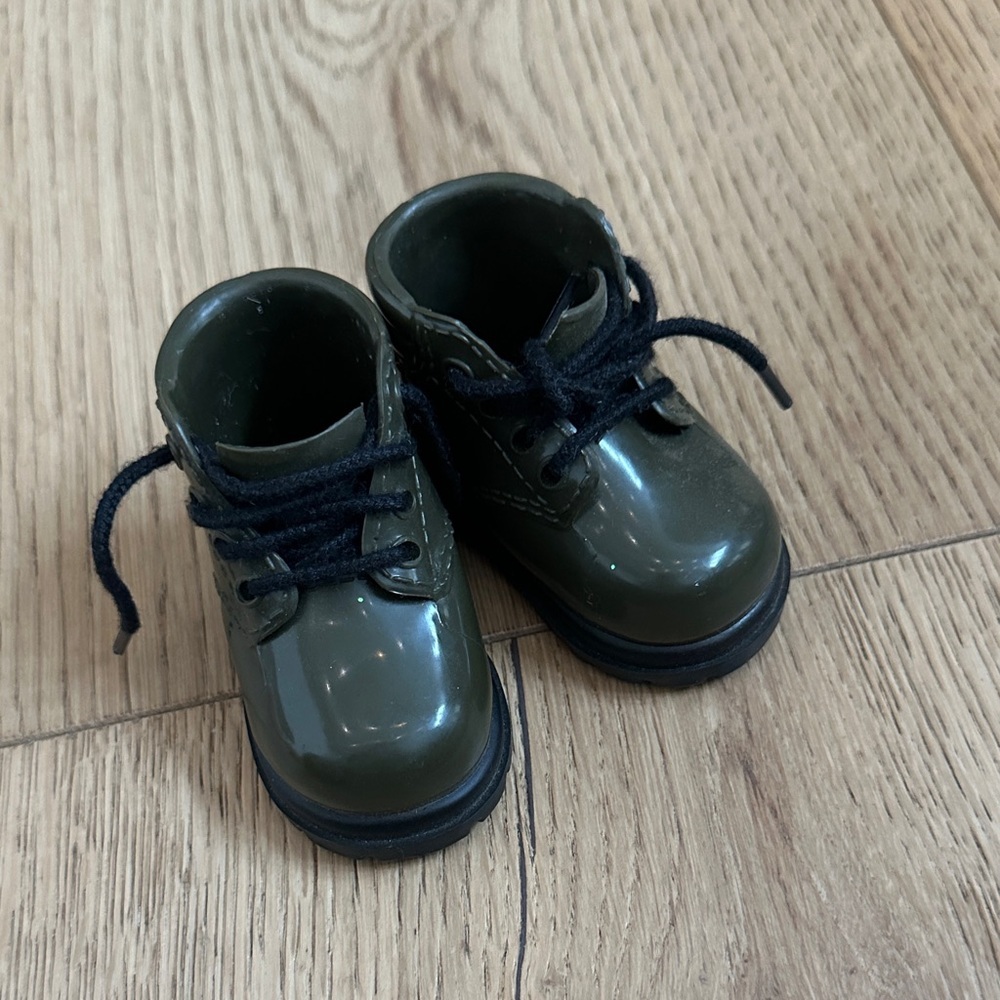 American girl green and black laces doll boot